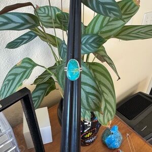 Vintage Sterling Silver Turquoise Ring Size 8